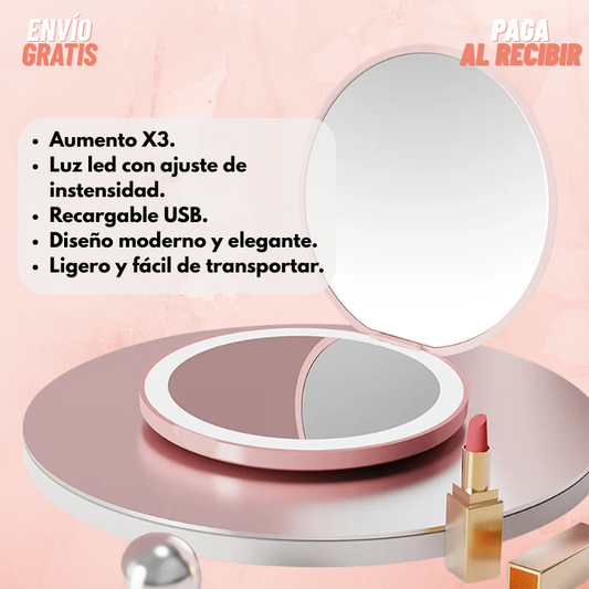 Espejo de maquillaje con luz
