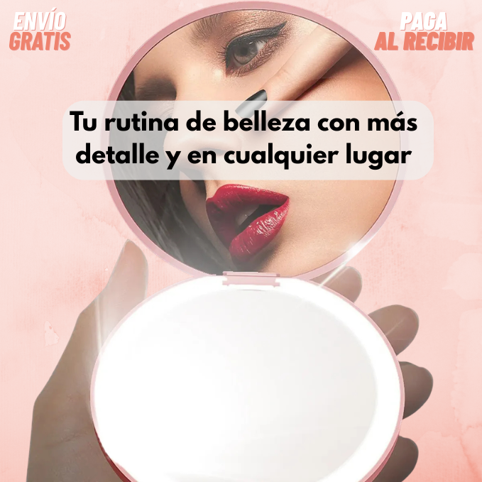 Espejo de maquillaje con luz