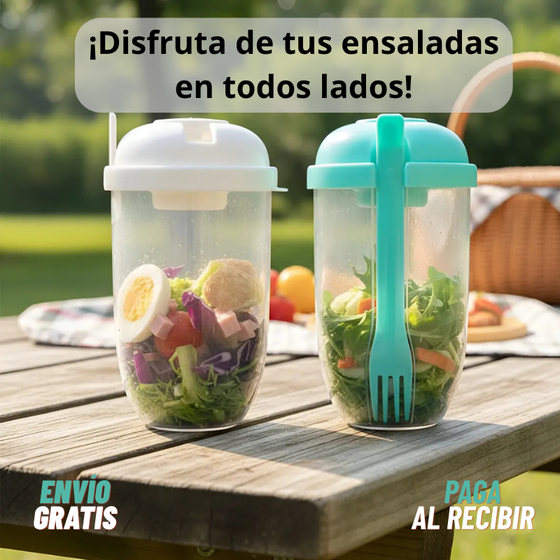 Vaso de ensalada portátil