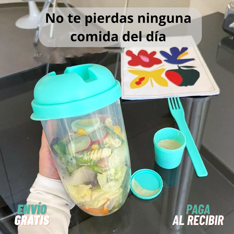 Vaso de ensalada portátil