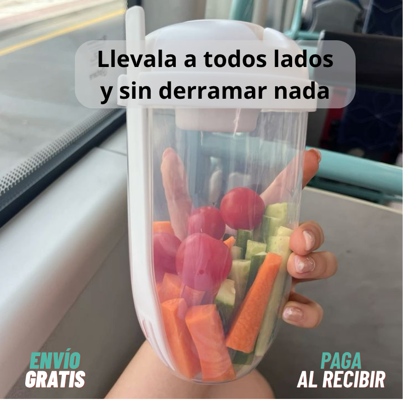 Vaso de ensalada portátil