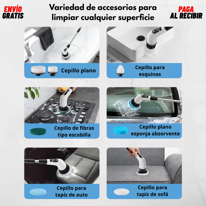 Cepillo de limpieza eléctrico: 7 modos de uso.