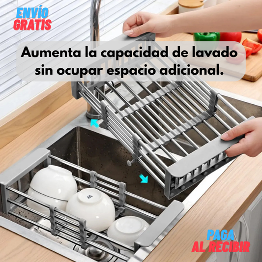 Escurridor ajustable: Más espacio y menos desorden.