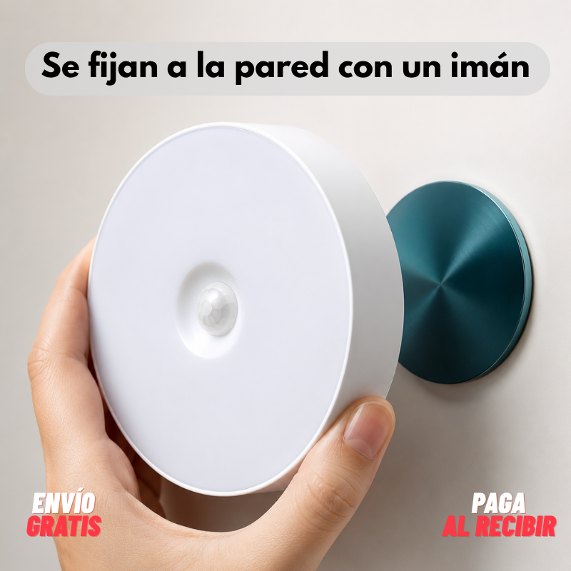 Foco redondo led con sensor: Pack 5 unidades.
