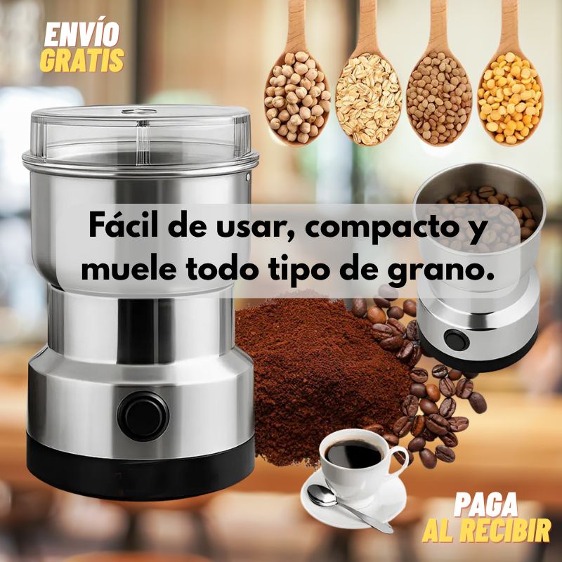Moledor eléctrico: Muele rápidamente todo tipo de grano.