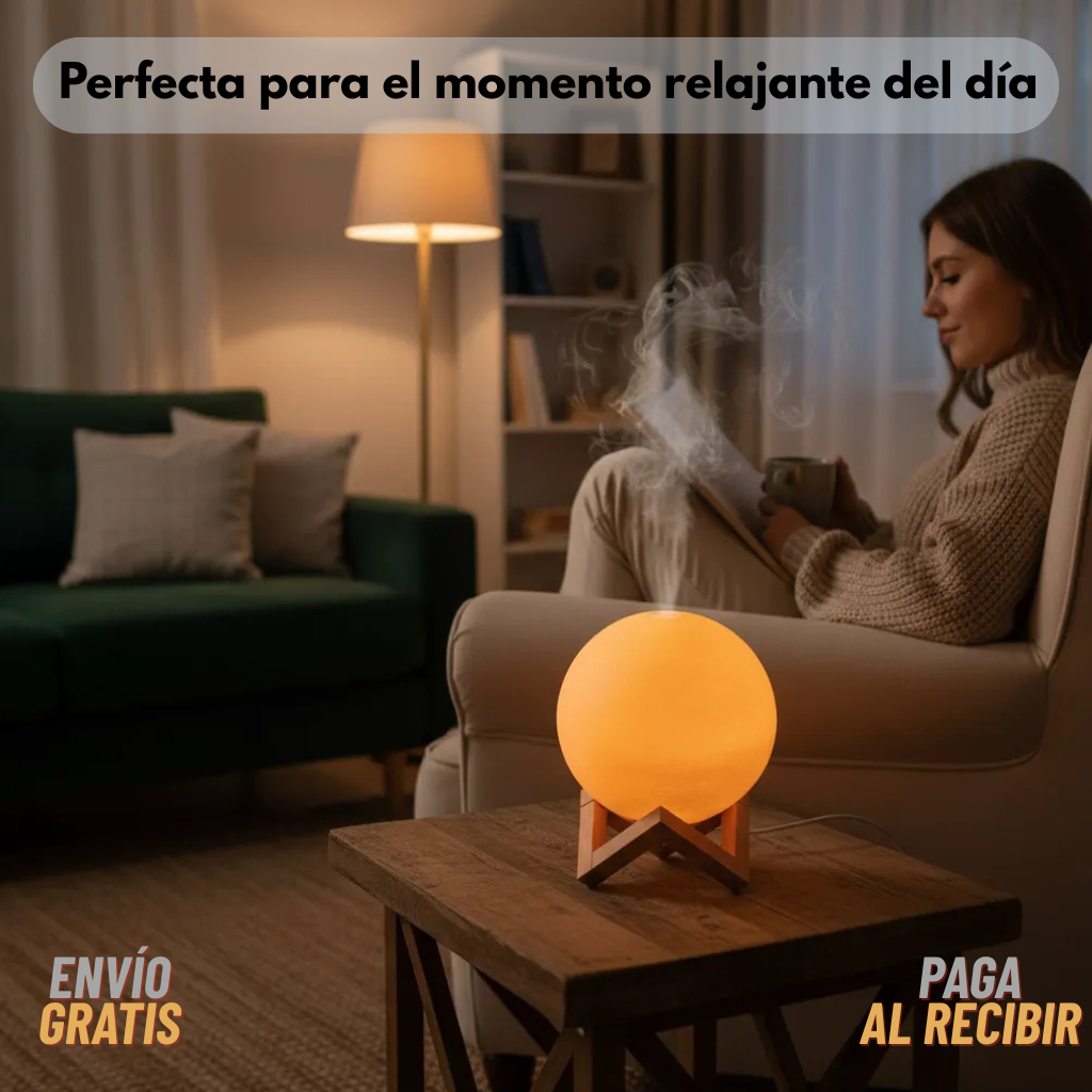 Lámpara luna con humidificador