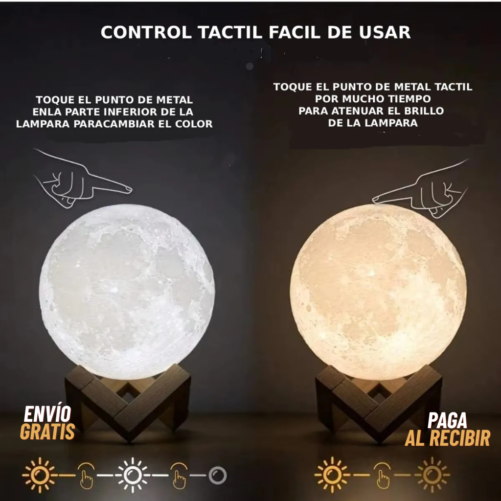 Lámpara luna con humidificador