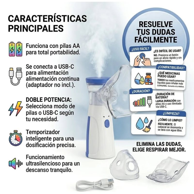 Nebulizador portátil: Mejora tu bienestar respiratorio.