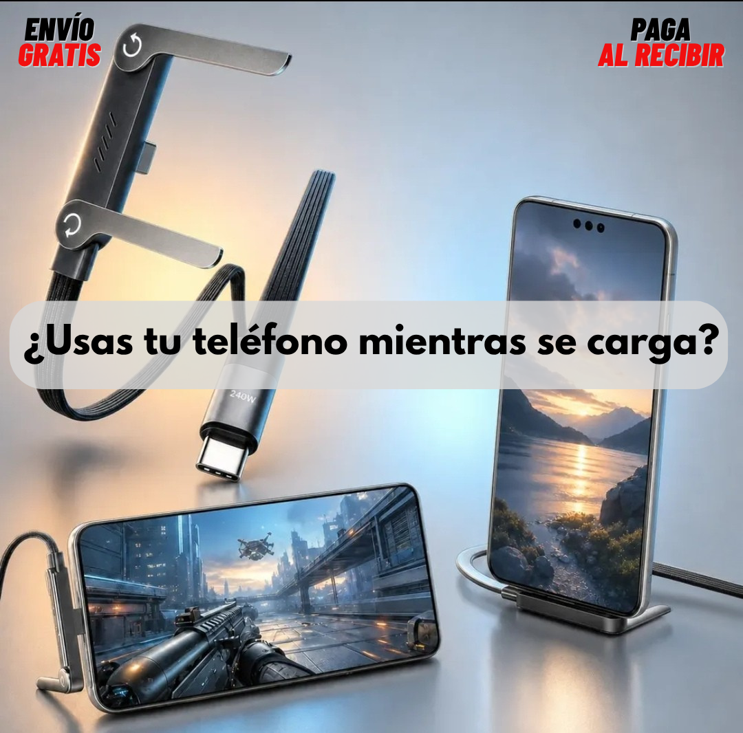 PhoneCharger™ - Cable de carga rápida USB-C con soporte